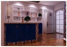 紫荆花园蓝元素过道厨房装修效果图