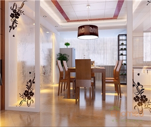 紫荆花园119㎡三房一厅中式风格装修效果图